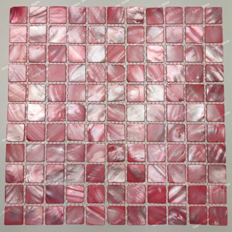 Mosaique en nacre carrelage coquillage sol et mur Nacarat Rouge