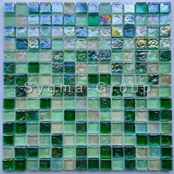 Plaque mosaique verre mur cuisine salledebains Arezo Vert