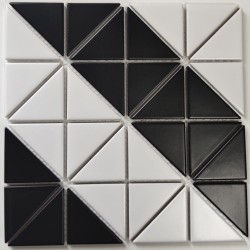 Black and white ceramic tile mosaic tile kitchen backsplash Brida
