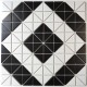 Mosaique carrelage en ceramique noir et blanc sol ou mur Brida