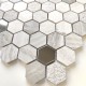 Hexagonal stone and metal mosaic shower and bathroom Bellona Beige