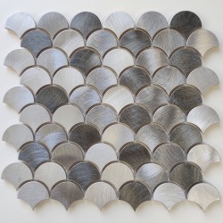 Mosaique aluminium mur cuisine et salle de bains Xenia
