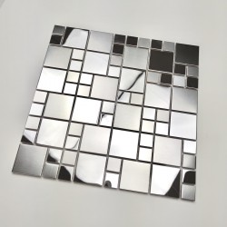 Mosaico de acero para la pared de la cocina con efecto espejo Coretto