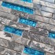 carrelage mosaïque en pierre et verre pour mur modele Olof Bleu
