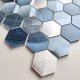 mosaico de aluminio azulejos para muro cocina modelo Abbie Bleu