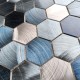 mosaico de aluminio azulejos para muro cocina modelo Abbie Bleu