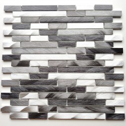 Malla mosaico de aluminio de azulejos de la cocina modelo Wadiga Gris