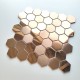 Copper colored stainless steel mosaic for kitchen wall model DARIO