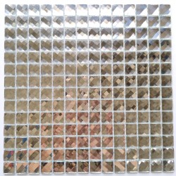 Mosaique effet diamant en 3D pour mur modele Adama Argent