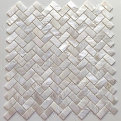 Mosaique nacre veritable blanc pour mur modele Livvo