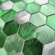 Green metal aluminium mosaic tile model Abbie Vert