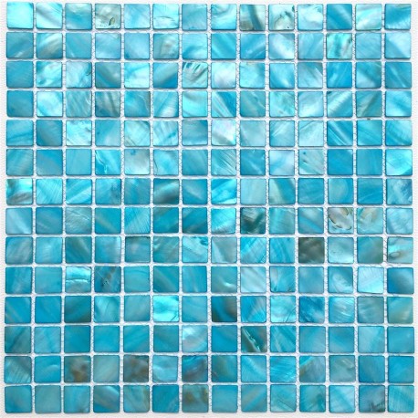 Mother of pearl mosaic shell floor and wall tiles Nacarat Bleu