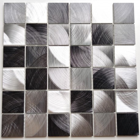mosaic aluminum tile kitchen splashback model Carson Gris