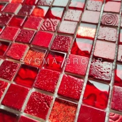 mosaic tile bathroom and shower 1m Alliage Rouge