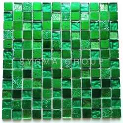 carrelage douche mosaïque douche verre et pierre Alliage Vert