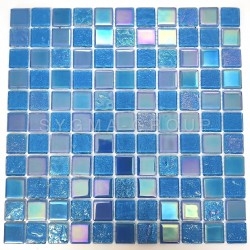 Glass tiles backsplash kitchen wall and bathroom mosaics Habay Bleu