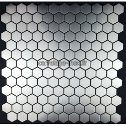Mosaique inox, carrelage inox modele " Hexagon 26 "