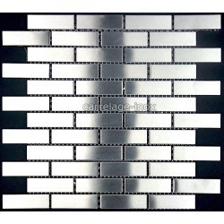 Mosaique inox, carrelage inox, 1 m2 modele " Brick 64 "