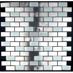Mosaico y azulejos en acero inoxidable y vidrio de 1 m2 multi del acero inoxidable de ladrillo